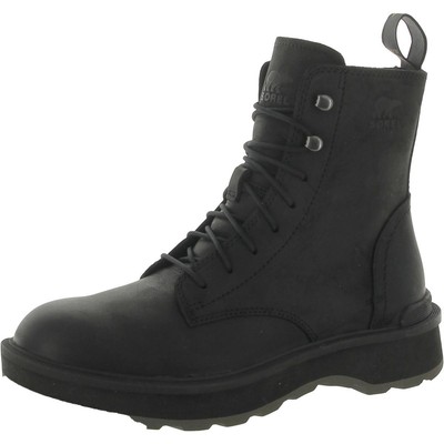 Sorel Womens Hi-Line Lace Black Leather Booties Shoes 7.5 Medium (B,M) BHFO 4573