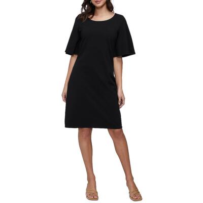 Three Dots Womens Above Knee Boat Neck Solid Mini Dress BHFO 3225