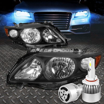 ЧЕРНАЯ ФАРА + ЯНТАРНЫЙ УГОЛОК + БЕЛЫЙ СВЕТОДИОД 9006 HID с ВЕНТИЛЯТОРОМ ДЛЯ 09-10 COROLLA E140