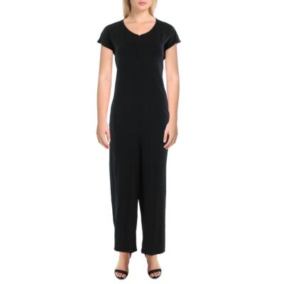 

Женский черный вязаный комбинезон с короткими рукавами Eileen Fisher  BHFO 0220