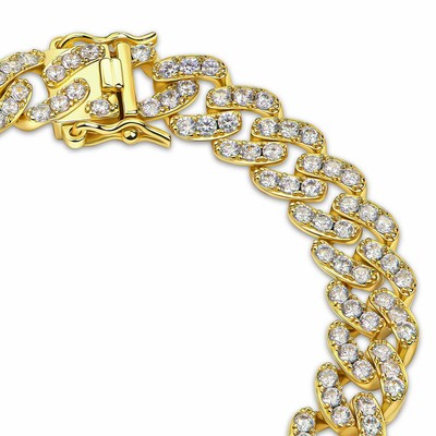 DJADEE LADIES BRACELET 9 MM ZIRCONIA WHITE 999ER GOLD PLATED WATERTIGHT B3374D