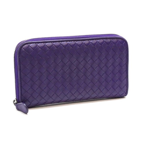 小物 BOTTEGA VENETA Intrecciato Compactwallet Bottega Veneta Lined Zipper Intrecciato Compact Wallet Navy