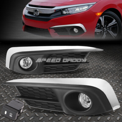 ДЛЯ HONDA CIVIC FC1 2016 ГОДА С ПРОЗРАЧНЫМИ ЛИНЗАМИ OE ВОДИТЕЛЬСКАЯ ПАРА ПРОТИВОТУМАННЫХ ФАР + КРЫШКА + ВЫКЛЮЧАТЕЛЬ