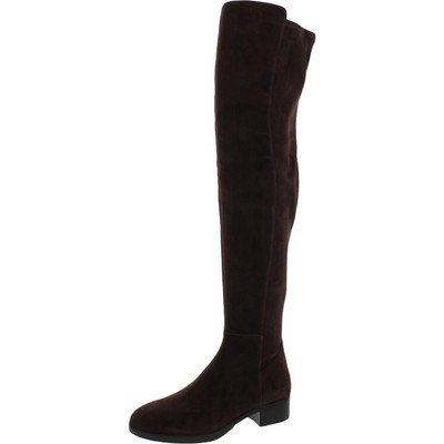 

Tory Burch Женские замшевые сапоги выше колена Thea на блочном каблуке Обувь BHFO 0395, Burnt chocolate/burnt chocolate, Thea