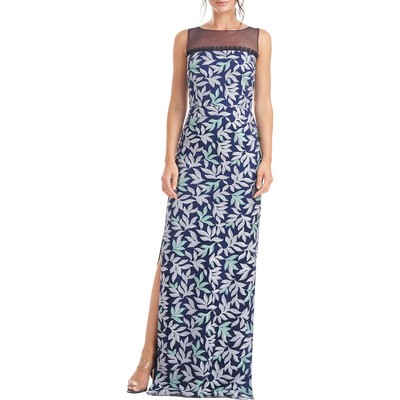 

Женское вечернее платье макси Leighton Illusion JS Collections BHFO 3037, Oxford blue