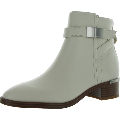 Женские ботильоны Calvin Klein из кожи цвета слоновой кости, размер 7,5 средний (B,M) BHFO 6393
