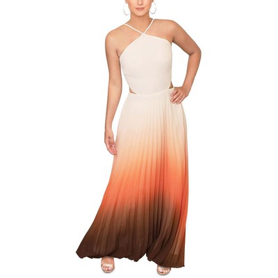 

Rachel Rachel Roy Женское живое плиссированное длинное вечернее платье с вырезом BHFO 4210, Brown ombre