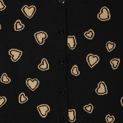 Pre-owned Moschino Ladies Heart-intarsia Cardigan In Multicolor