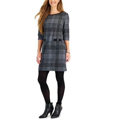 Соединенная одежда Женское черное платье-сорочка с контрастной отделкой на вырезе Бато 8 BHFO 5116