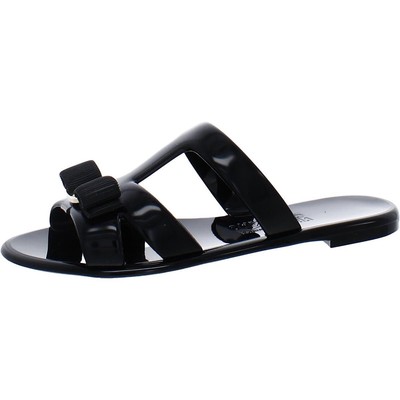 Женские босоножки Salvatore Ferragamo LYLIA J черного цвета на плоской подошве 8 Medium (B,M) 0008