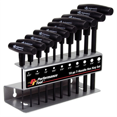 Wilmar W80274 Wilmar Corp. / Performance Tool T-HANDLE HEX KEY SET SAE 10PC