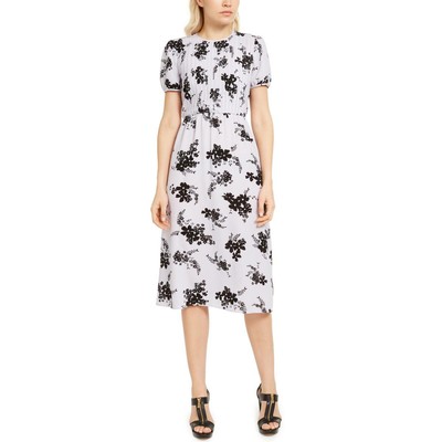 Женское фиолетовое миди-платье с цветочным принтом MICHAEL Michael Kors на завязках L BHFO 3863