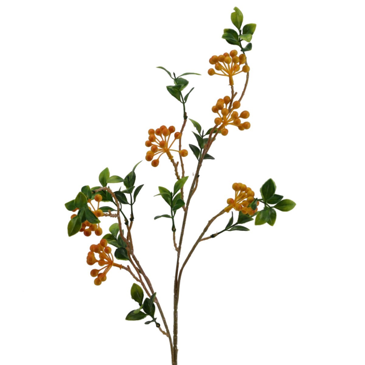 Künstlicher Beerenzweig, Feuerdorn, ca. 66 cm. ORANGE - GELB
