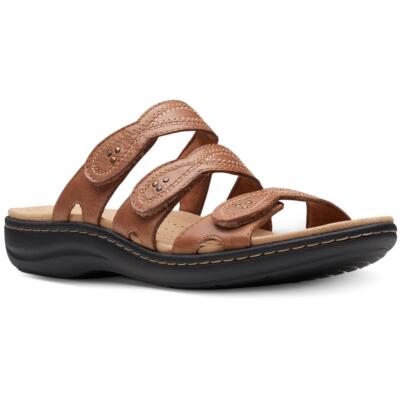 Женские босоножки-горки Clarks из кожи с вырезами и мягкой стелькой, BHFO 6849