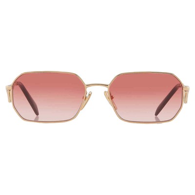 Pre-owned Prada Red Gradient Geometric Ladies Sunglasses Pr A51s 5ak40c 58 Pr A51s 5ak40c