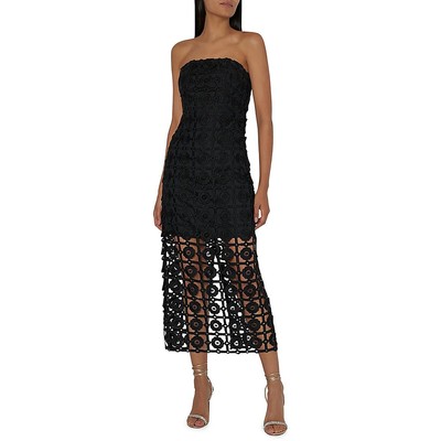 Milly Womens Black Lace Strapless Cocktail And Party Dress Evening 6 BHFO 0746