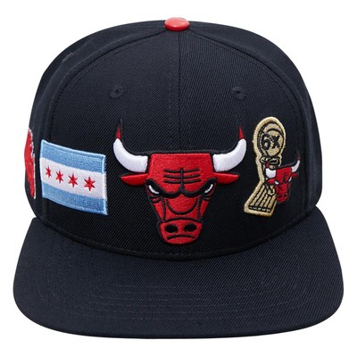 Мужские кепки Pro Standard Black NBA Chicago Bulls City с двойным логотипом спереди -