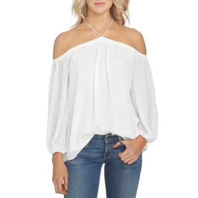 1.Женская белая однотонная блузка с открытыми плечами State Womens, M BHFO 9244