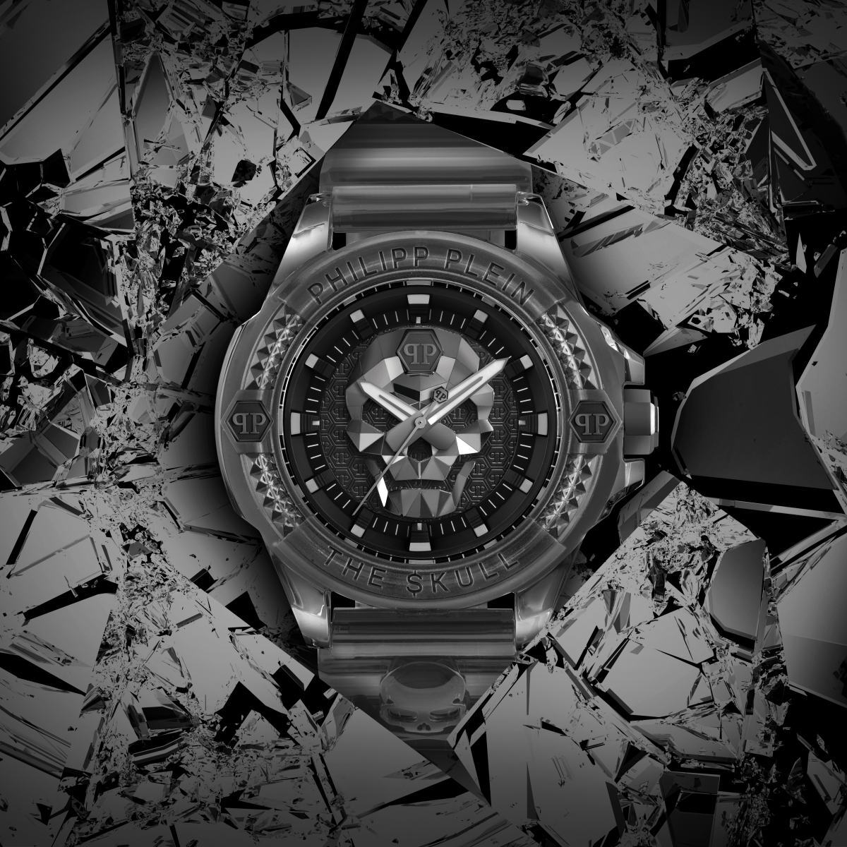 Pre-owned Philipp Plein Men's Watch Analog Quartz The $ Kull Synthetic B Pwwaa0523