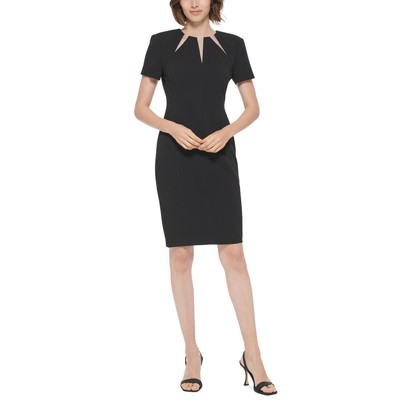 

Женское черное платье-футляр до колена Calvin Klein  BHFO 7883, Черный