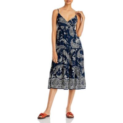 

Платье миди Aqua Womens Surplice до середины икры с регулируемыми бретельками BHFO 2714, Bf indigo