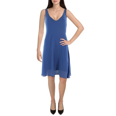 Женское синее однотонное миди-платье-футляр Lauren Ralph Lauren 12 BHFO 6315