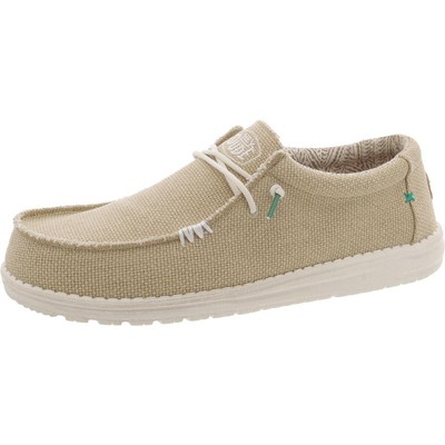 Hey Dude Mens Wally Braided Tan Canvas Loafers Shoes 13 Medium (D) BHFO 6229
