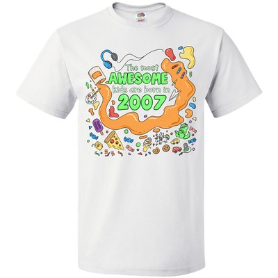 Inktastic The Most Awesome Kids Are Born In 2007 T-Shirt Birthdays Year 2000s 15