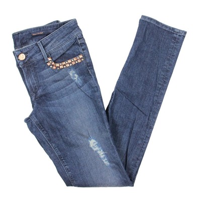 

Женские джинсы скинни с потертостями и заклепками Black Orchid Low E  BHFO 6776, Dark blue, BO201LD
