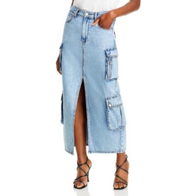 [BLANKNYC] Womens Cargo Maxi Denim Denim Skirt BHFO 1029