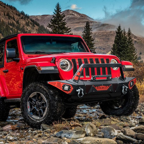Front Bumper for 2007-2018 Jeep Wrangler JK Unlimited w/ Led Lights & D-Rings