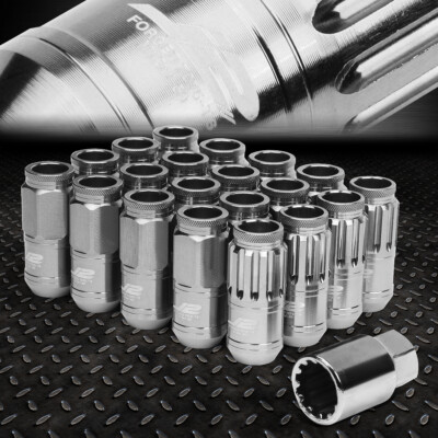 J2 ENGINEERING 7075 АЛЮМИНИЙ M12X1,5, 16ШТ, ГАЙКА С ОТКРЫТЫМ НАКОНЕЧНИКОМ, 4ШТ, ЗАМОК с КЛЮЧОМ, СЕРЕБРИСТЫЙ