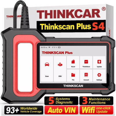 THINKSCAN Plus S4 OBD2 Scanner Diagnostic Scan Tool ABS SRS TCM ECM Code Reader