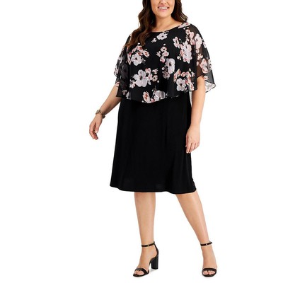 

Женское черное платье с пышной юбкой и цветочным принтом Connected Apparel плюс 22 Вт BHFO 0088, Dusty rose