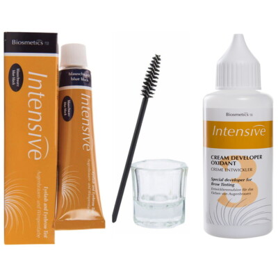 Biosmetics Intensive Eyelash & Eyebrow Tint 4 Pcs Kit w/ '3' Dev. [Choose Color]