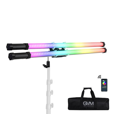 GVM BD100D 30 Вт RGB светодиодная трубка, комплект из 2 ламп с внутренними батареями