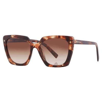Pre-owned Prada Brown Gradient Butterfly Ladies Sunglasses Pr 23zs 07r0a6 54