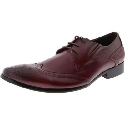Mio Marino Mens Red Faux Leather lace-Up Oxfords Shoes 8 Medium (D) BHFO 7566