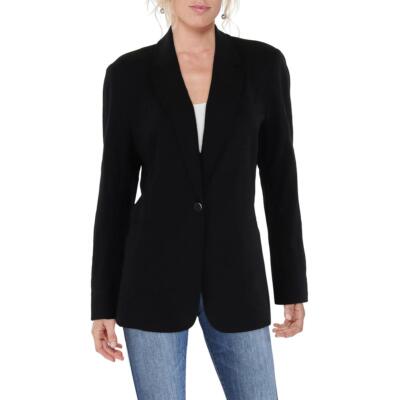 Bar III Womens Black Notch Collar Work Wear One-Button Blazer Jacket L BHFO 4330