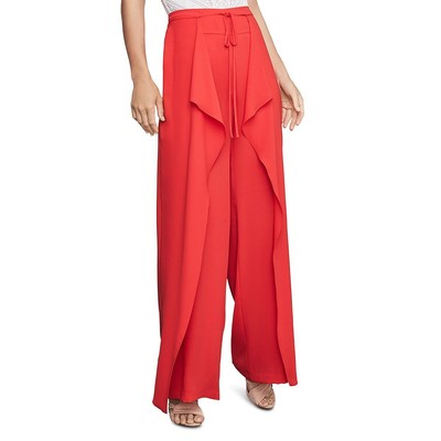 

BCBGMAXAZRIA Женские красные широкие брюки с драпировкой спереди,  BHFO 2265, Scarlet