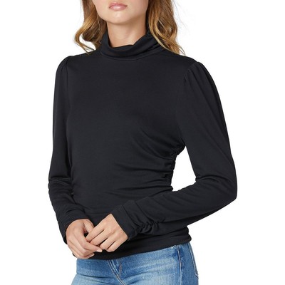 

Женская черная блузка с высоким воротником и рюшами Joes, рубашка  BHFO 3497, Jet black