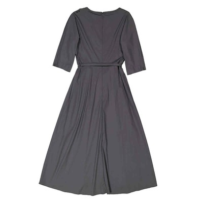 Pre-owned Max Mara Ladies Medium Grey Sonia Cotton-blend Midi Dress, Brand Size 40 (us