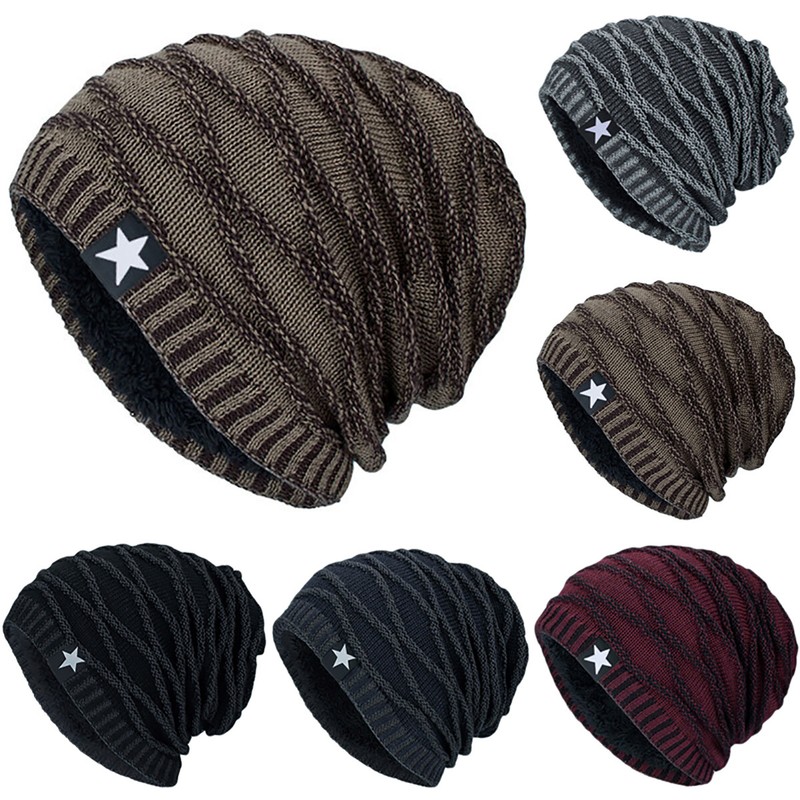 Damen Herren Strickmütze Mützen Warme Beanie Wintermütze Slouch Skimütze Winter