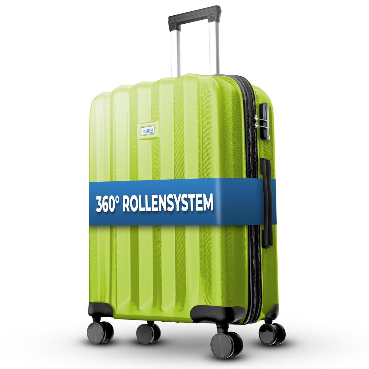 Reisekoffer Grün XL-75 cm Reisetasche Hartschalen-Koffer Tasche Trolley ABS