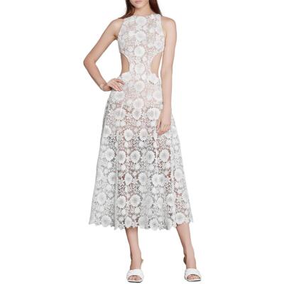 

Женское кружевное вечернее платье миди с вырезами Bronx And Banco BHFO 5897, White/nude