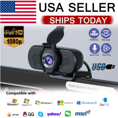 1080P Full HD USB 2.0 Webcam for PC Desktop & Laptop Web Camera with Microphone