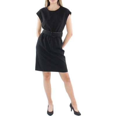 Женское черное платье-клеш Calvin Klein с присборенной юбкой выше колена 14 BHFO 0007