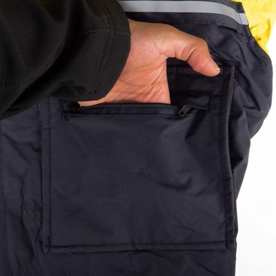 Water Proof Zip-Off Sleeve Bike Patrol Jacket with Removable Liner