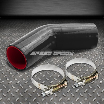 2,5 45-градусный шланг с турбонаддувом / промежуточным охладителем / впускной силиконовой муфтой черного цвета + Т-образные зажимы