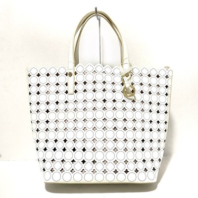 Auth TOCCA - White Leather Tote Bag